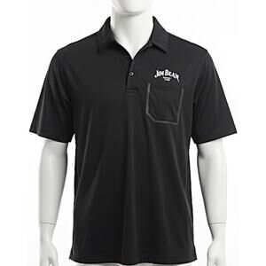 Jim Beam Bartender Polo Shirt Black OGIO Medium M Work Uniform Golf